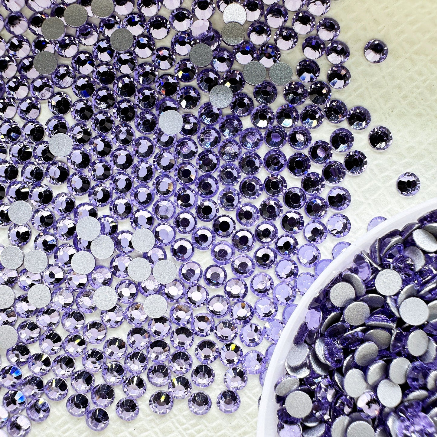 OPAL Wholesale Premium Quality Adhesive Silver Backed Flatback Glass Rhinestones with 12 Facets for Nail Art Creations
