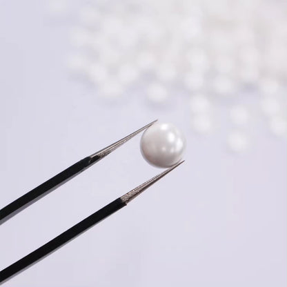 OPL Korean-Style 3mm-12mm Crystal White Pearls Hot Fix Flatback Rhinestones – 12 Facets Resin Ornaments for Shoes & Garment