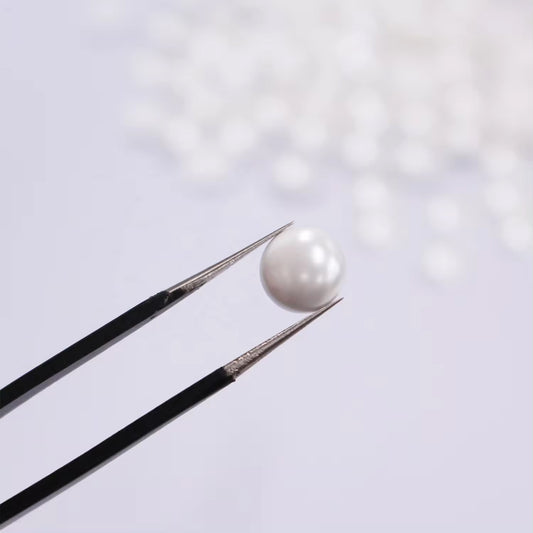 OPL Korean-Style 3mm-12mm Crystal White Pearls Hot Fix Flatback Rhinestones – 12 Facets Resin Ornaments for Shoes & Garment
