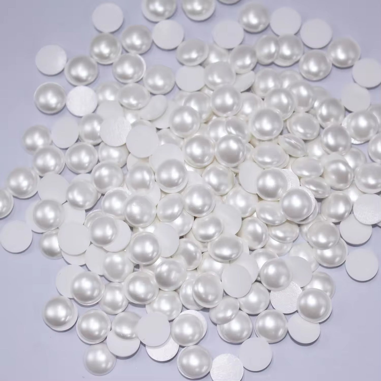 OPL Korean-Style 3mm-12mm Crystal White Pearls Hot Fix Flatback Rhinestones – 12 Facets Resin Ornaments for Shoes & Garment