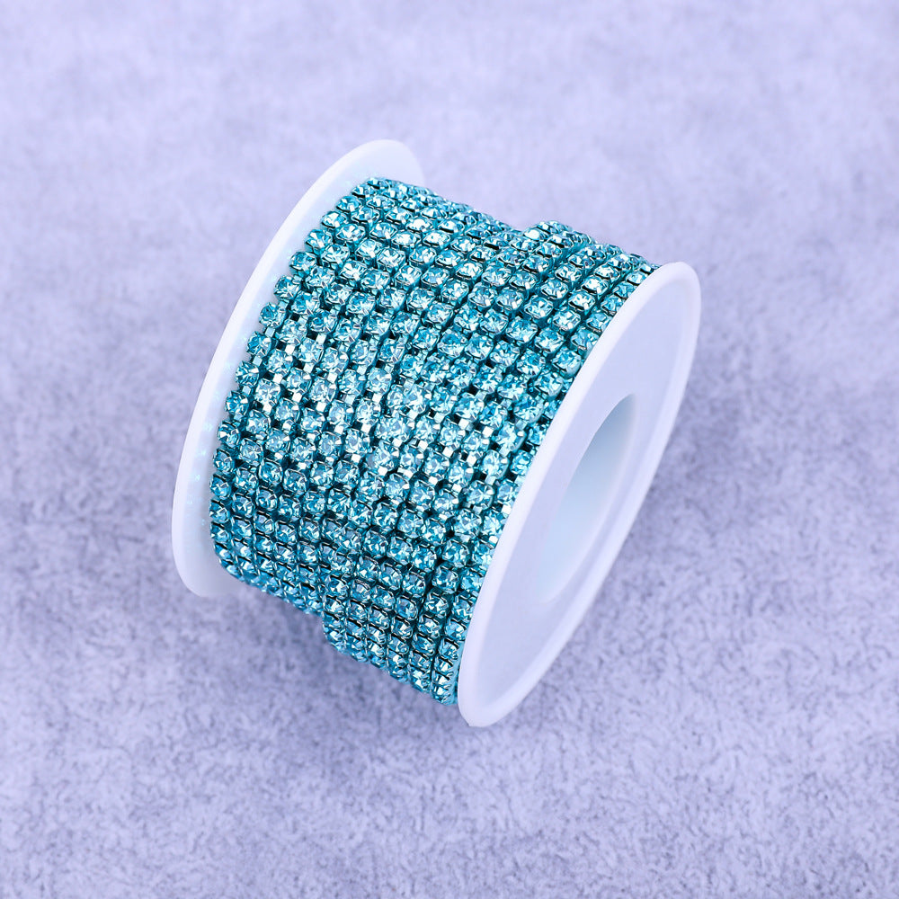 Round Shape Sew-On Cup Chain with Glass Loose Rhinestone Decoration for Dresses - Sizes 3mm-8mm