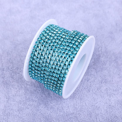 Round Shape Sew-On Cup Chain with Glass Loose Rhinestone Decoration for Dresses - Sizes 3mm-8mm
