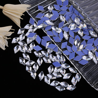 OPL K9 Glass Crystal Loose Rhinestones - Hotfix Flat Top Rectangle Shape Iron-on Rhinestones for DIY Crafts and Decoration