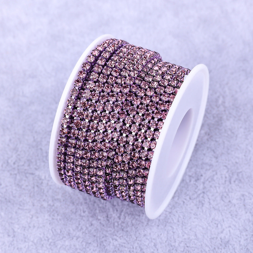 Round Shape Sew-On Cup Chain with Glass Loose Rhinestone Decoration for Dresses - Sizes 3mm-8mm