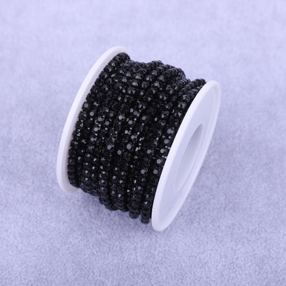 Round Shape Sew-On Cup Chain with Glass Loose Rhinestone Decoration for Dresses - Sizes 3mm-8mm