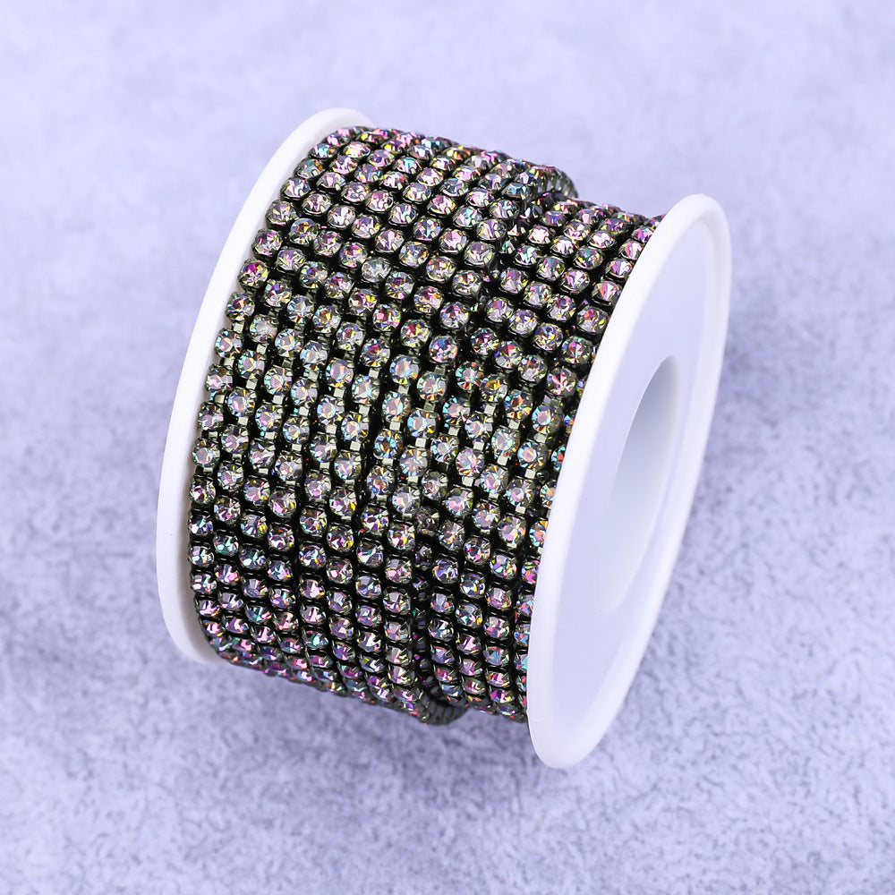 Round Shape Sew-On Cup Chain with Glass Loose Rhinestone Decoration for Dresses - Sizes 3mm-8mm