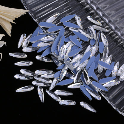 OPL K9 Glass Crystal Loose Rhinestones - Hotfix Flat Top Rectangle Shape Iron-on Rhinestones for DIY Crafts and Decoration