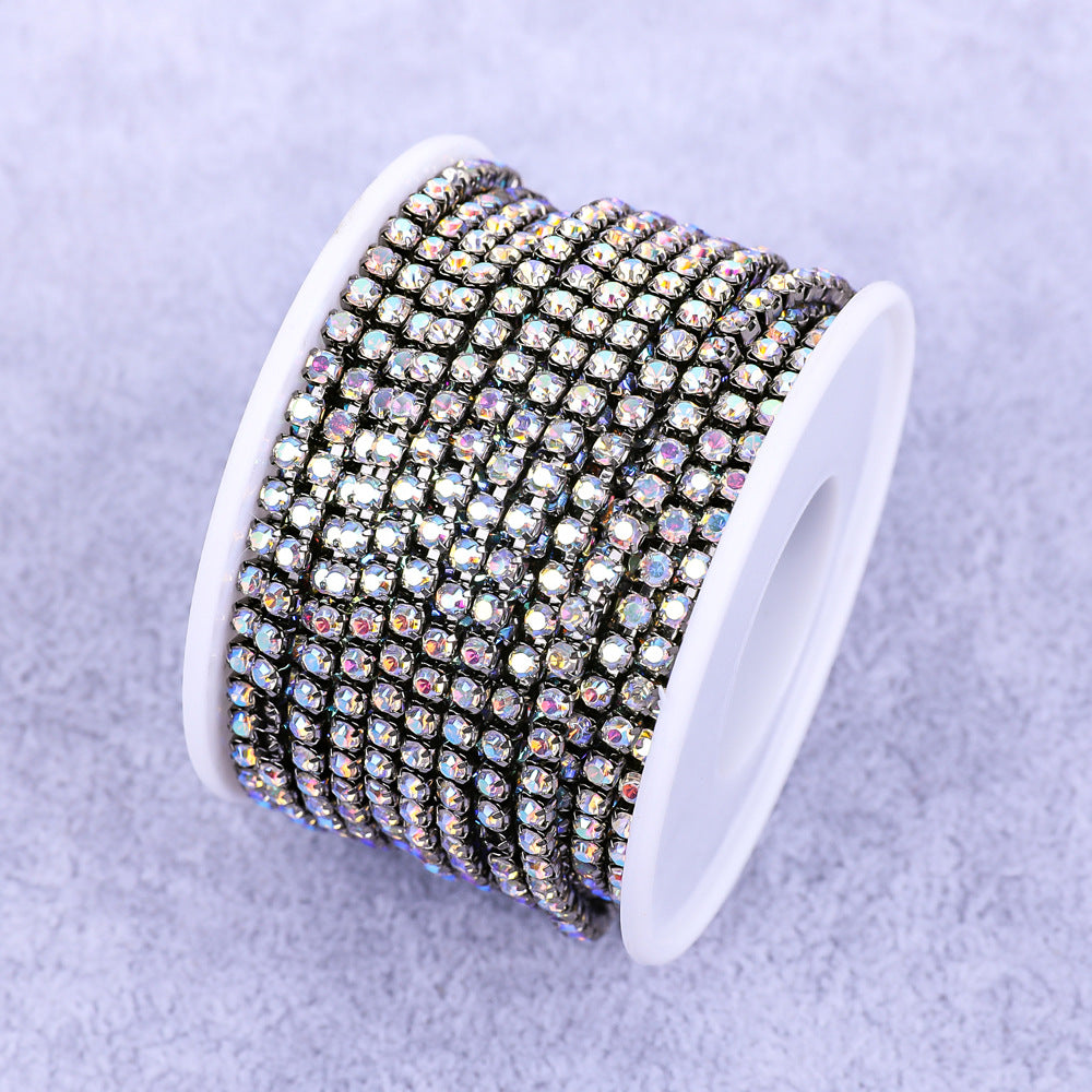Round Shape Sew-On Cup Chain with Glass Loose Rhinestone Decoration for Dresses - Sizes 3mm-8mm