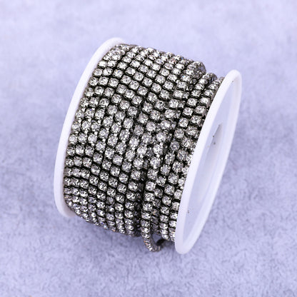 Round Shape Sew-On Cup Chain with Glass Loose Rhinestone Decoration for Dresses - Sizes 3mm-8mm
