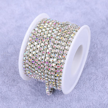 Round Shape Sew-On Cup Chain with Glass Loose Rhinestone Decoration for Dresses - Sizes 3mm-8mm