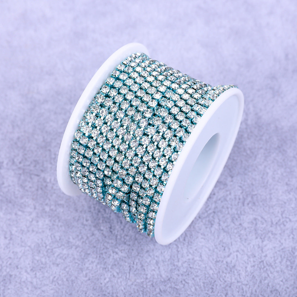 Round Shape Sew-On Cup Chain with Glass Loose Rhinestone Decoration for Dresses - Sizes 3mm-8mm