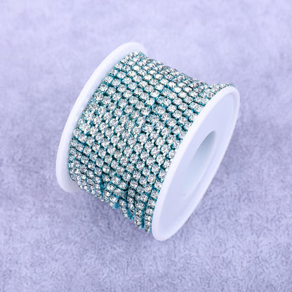 Round Shape Sew-On Cup Chain with Glass Loose Rhinestone Decoration for Dresses - Sizes 3mm-8mm