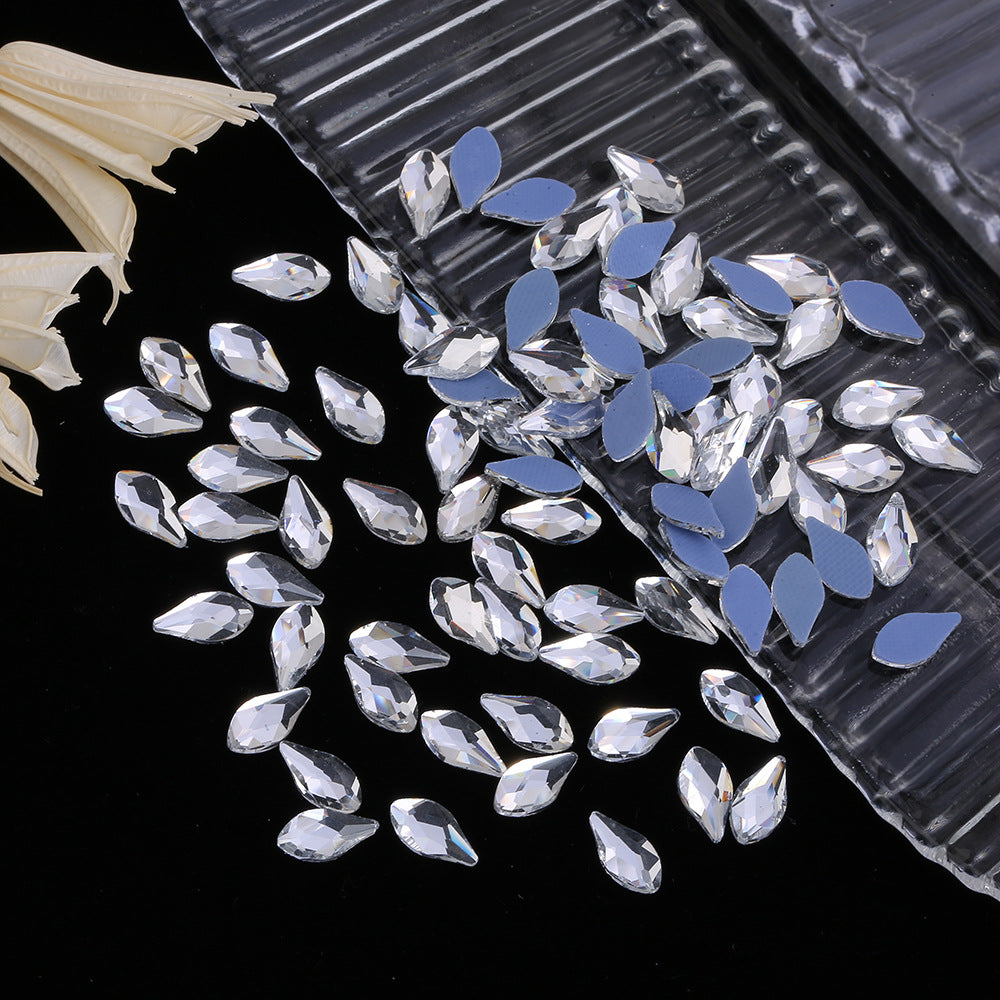 OPL K9 Glass Crystal Loose Rhinestones - Hotfix Flat Top Rectangle Shape Iron-on Rhinestones for DIY Crafts and Decoration