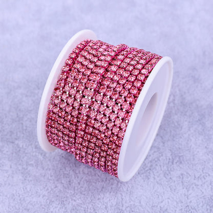 Round Shape Sew-On Cup Chain with Glass Loose Rhinestone Decoration for Dresses - Sizes 3mm-8mm