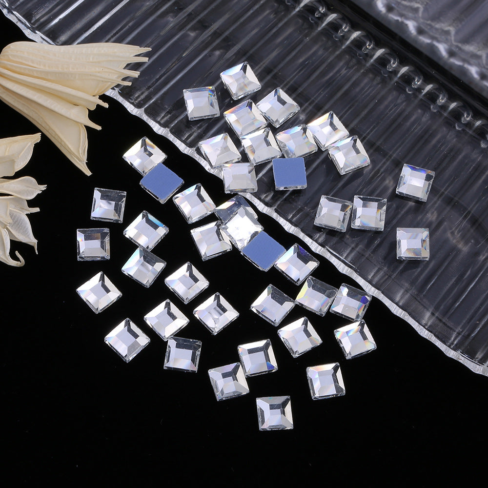 OPL K9 Glass Crystal Loose Rhinestones - Hotfix Flat Top Rectangle Shape Iron-on Rhinestones for DIY Crafts and Decoration