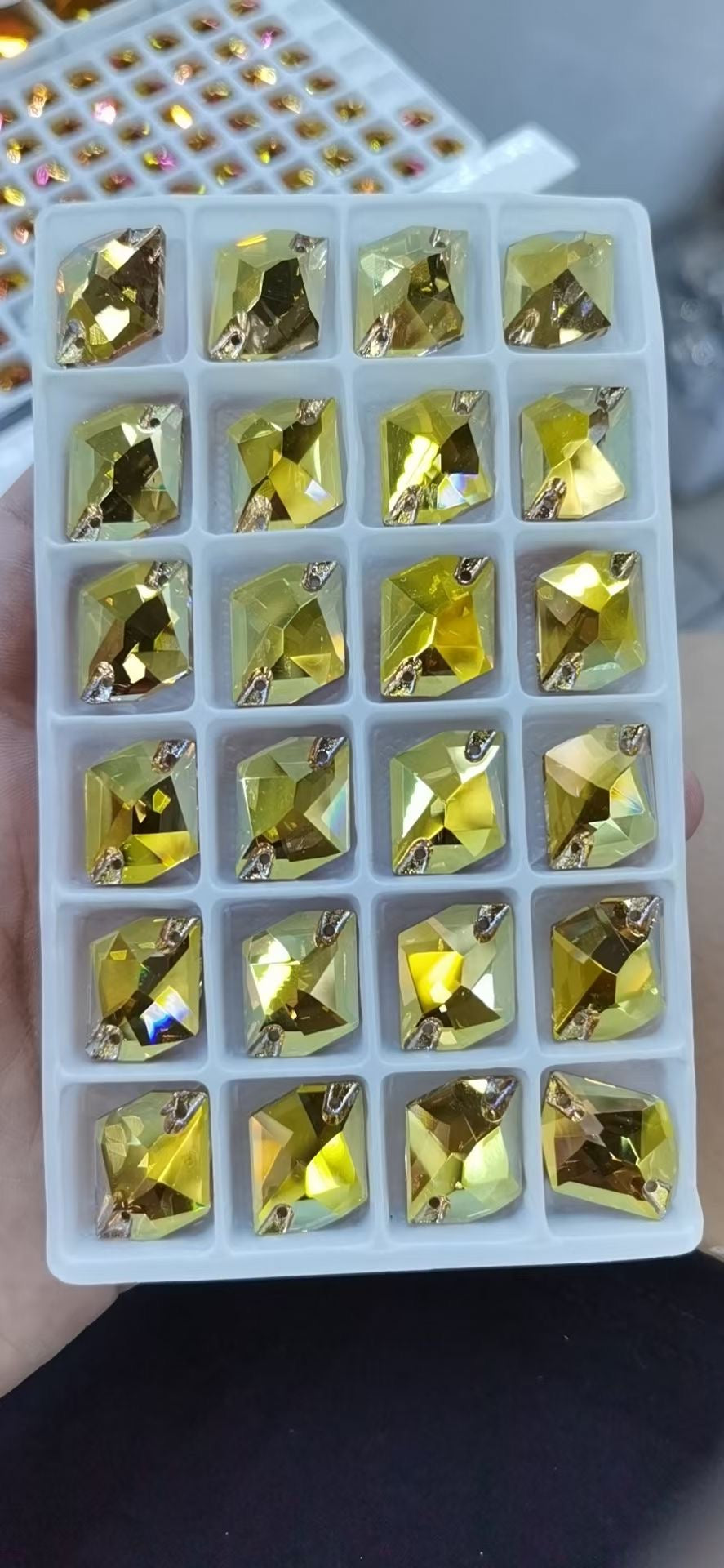 K9 Glass Double Hole DIY Clothing Rhinestones - Oval Shaped Sew-on Stone Chamfered Diamonds Flat Bottom for Hat Garment
