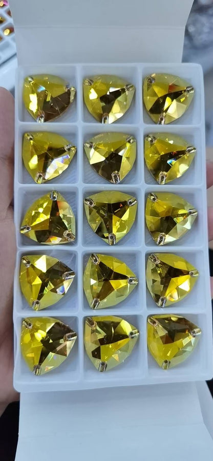 K9 Glass Double Hole DIY Clothing Rhinestones - Oval Shaped Sew-on Stone Chamfered Diamonds Flat Bottom for Hat Garment