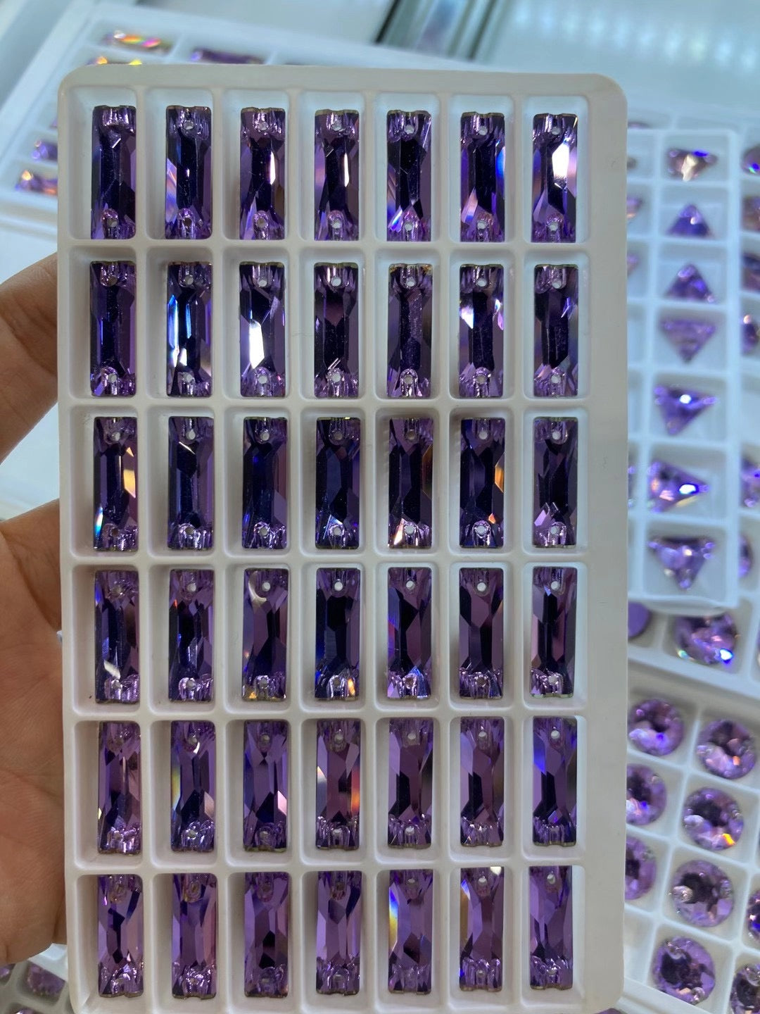 K9 Glass Double Hole DIY Clothing Rhinestones - Oval Shaped Sew-on Stone Chamfered Diamonds Flat Bottom for Hat Garment