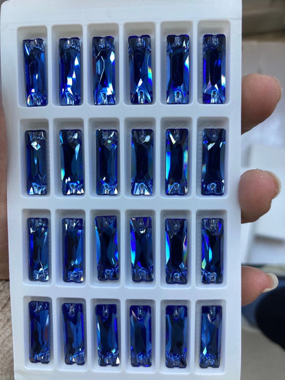 K9 Glass Double Hole DIY Clothing Rhinestones - Oval Shaped Sew-on Stone Chamfered Diamonds Flat Bottom for Hat Garment