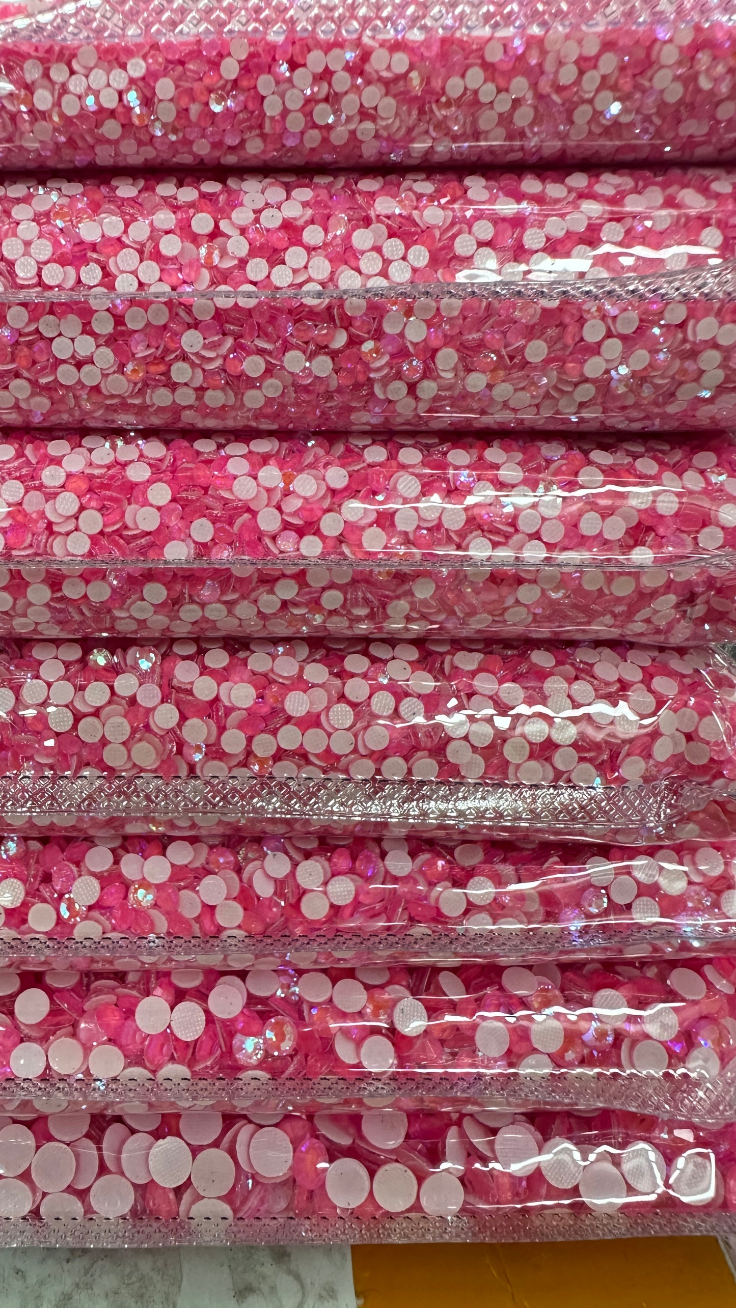 OPL Wholesale Electric Color Glass Iron-On Hotfix Transfer Loose Rhinestones Washable Backing Hotfix Rhinestone Transfer