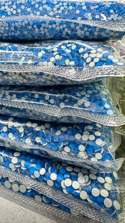 OPL Wholesale Electric Color Glass Iron-On Hotfix Transfer Loose Rhinestones Washable Backing Hotfix Rhinestone Transfer