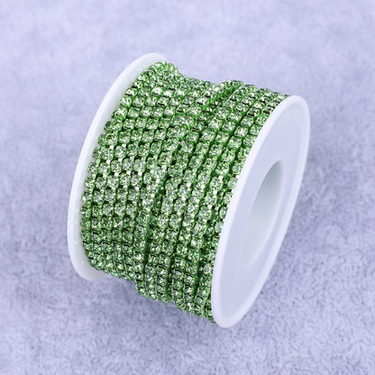 Round Shape Sew-On Cup Chain with Glass Loose Rhinestone Decoration for Dresses - Sizes 3mm-8mm