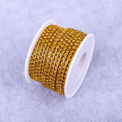 Round Shape Sew-On Cup Chain with Glass Loose Rhinestone Decoration for Dresses - Sizes 3mm-8mm