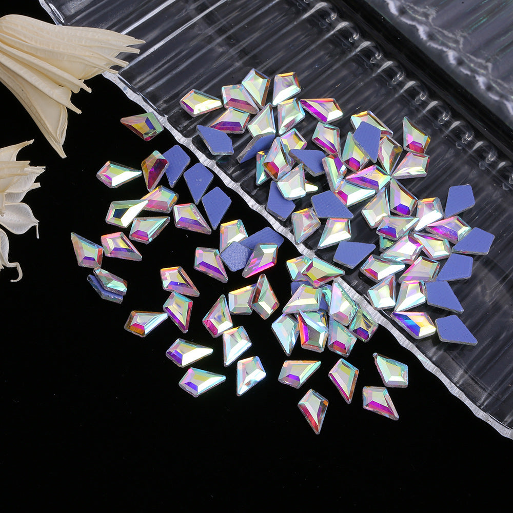 OPL K9 Glass Crystal Loose Rhinestones - Hotfix Flat Top Rectangle Shape Iron-on Rhinestones for DIY Crafts and Decoration