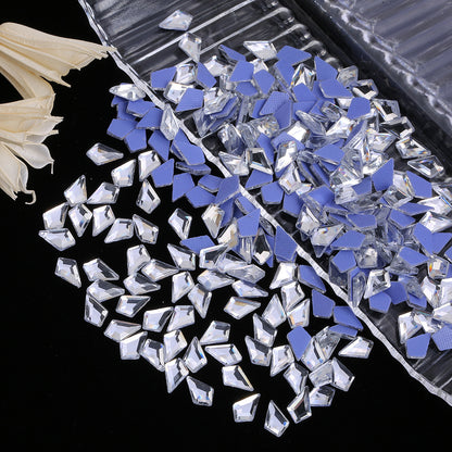 OPL K9 Glass Crystal Loose Rhinestones - Hotfix Flat Top Rectangle Shape Iron-on Rhinestones for DIY Crafts and Decoration