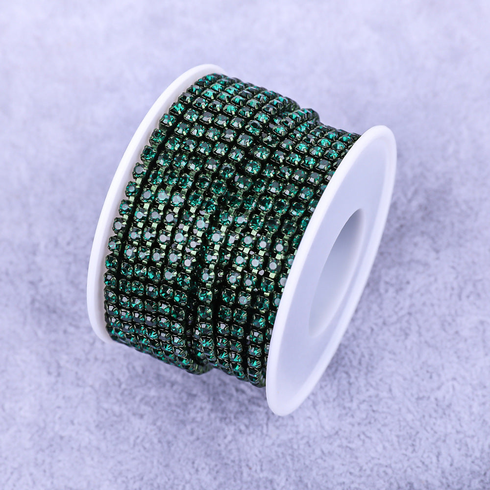 Round Shape Sew-On Cup Chain with Glass Loose Rhinestone Decoration for Dresses - Sizes 3mm-8mm