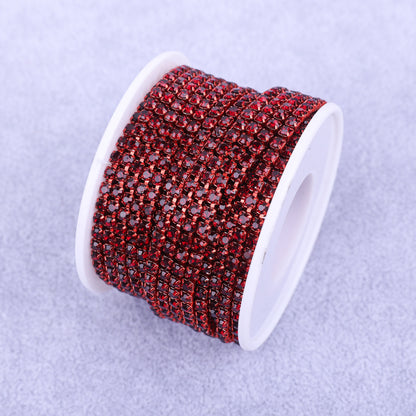Round Shape Sew-On Cup Chain with Glass Loose Rhinestone Decoration for Dresses - Sizes 3mm-8mm
