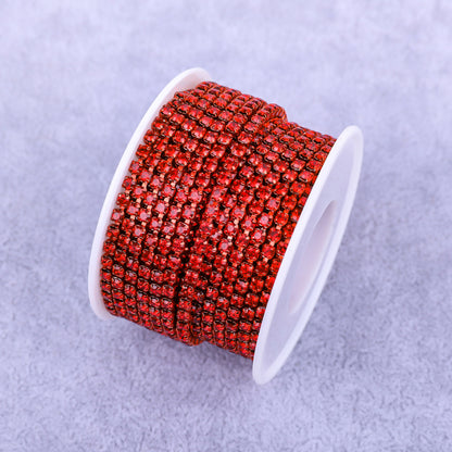 Round Shape Sew-On Cup Chain with Glass Loose Rhinestone Decoration for Dresses - Sizes 3mm-8mm