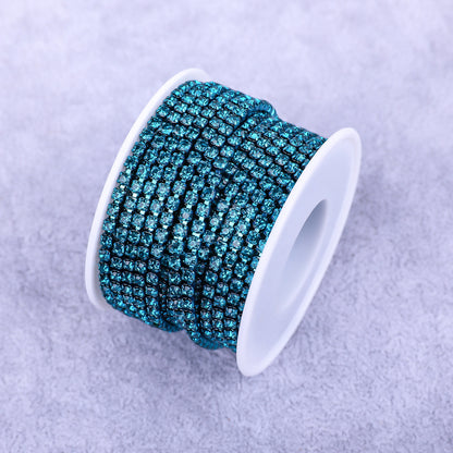Round Shape Sew-On Cup Chain with Glass Loose Rhinestone Decoration for Dresses - Sizes 3mm-8mm