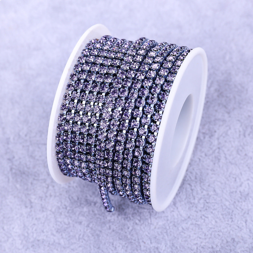 Round Shape Sew-On Cup Chain with Glass Loose Rhinestone Decoration for Dresses - Sizes 3mm-8mm