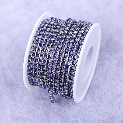 Round Shape Sew-On Cup Chain with Glass Loose Rhinestone Decoration for Dresses - Sizes 3mm-8mm