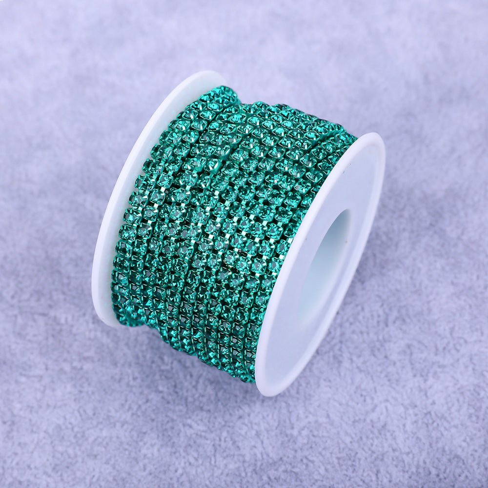 Round Shape Sew-On Cup Chain with Glass Loose Rhinestone Decoration for Dresses - Sizes 3mm-8mm