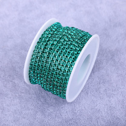 Round Shape Sew-On Cup Chain with Glass Loose Rhinestone Decoration for Dresses - Sizes 3mm-8mm