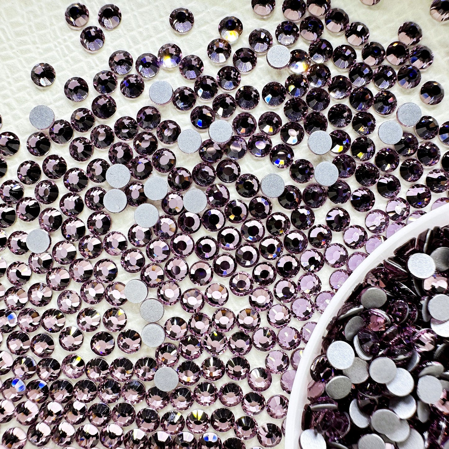 OPAL Wholesale Premium Quality Adhesive Silver Backed Flatback Glass Rhinestones with 12 Facets for Nail Art Creations