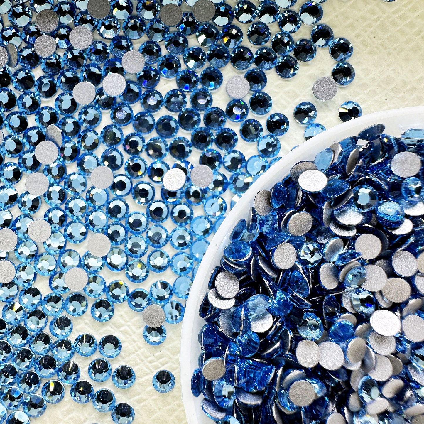 OPAL Wholesale Premium Quality Adhesive Silver Backed Flatback Glass Rhinestones with 12 Facets for Nail Art Creations