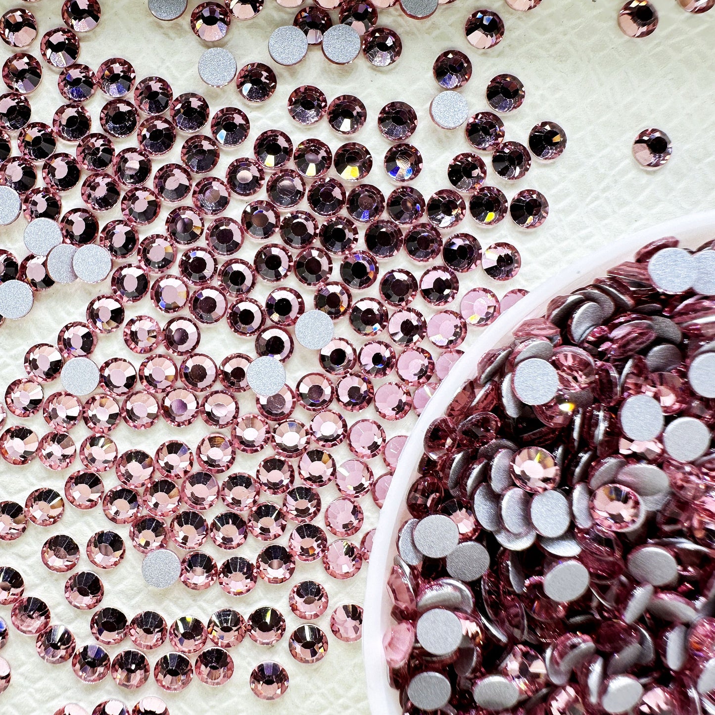OPAL Wholesale Premium Quality Adhesive Silver Backed Flatback Glass Rhinestones with 12 Facets for Nail Art Creations