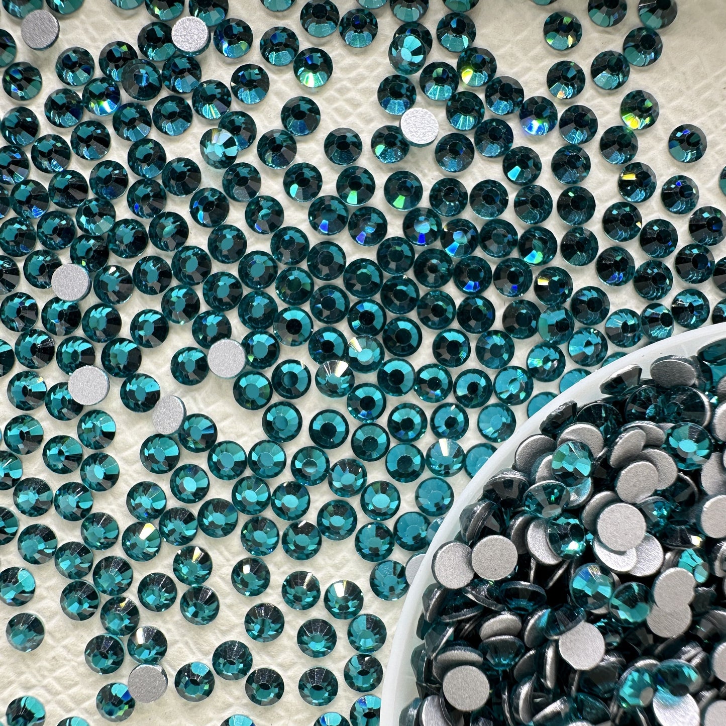 OPAL Wholesale Premium Quality Adhesive Silver Backed Flatback Glass Rhinestones with 12 Facets for Nail Art Creations