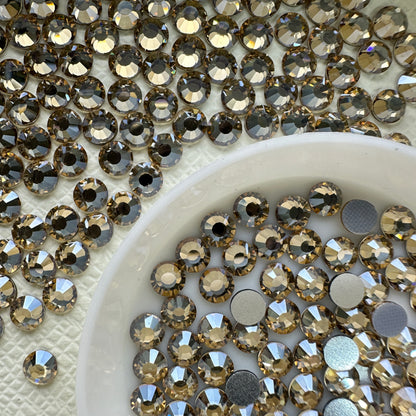 OPAL Wholesale Premium Quality Adhesive Silver Backed Flatback Glass Rhinestones with 12 Facets for Nail Art Creations