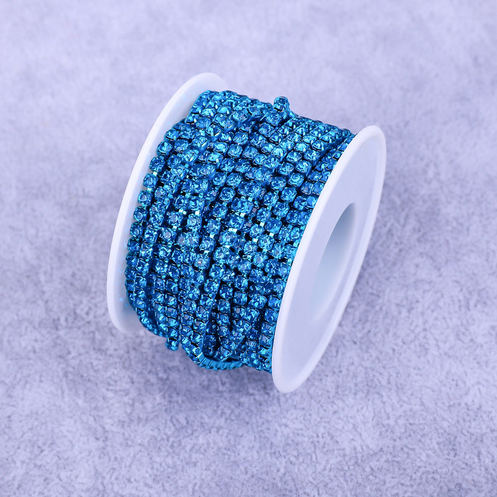 Round Shape Sew-On Cup Chain with Glass Loose Rhinestone Decoration for Dresses - Sizes 3mm-8mm