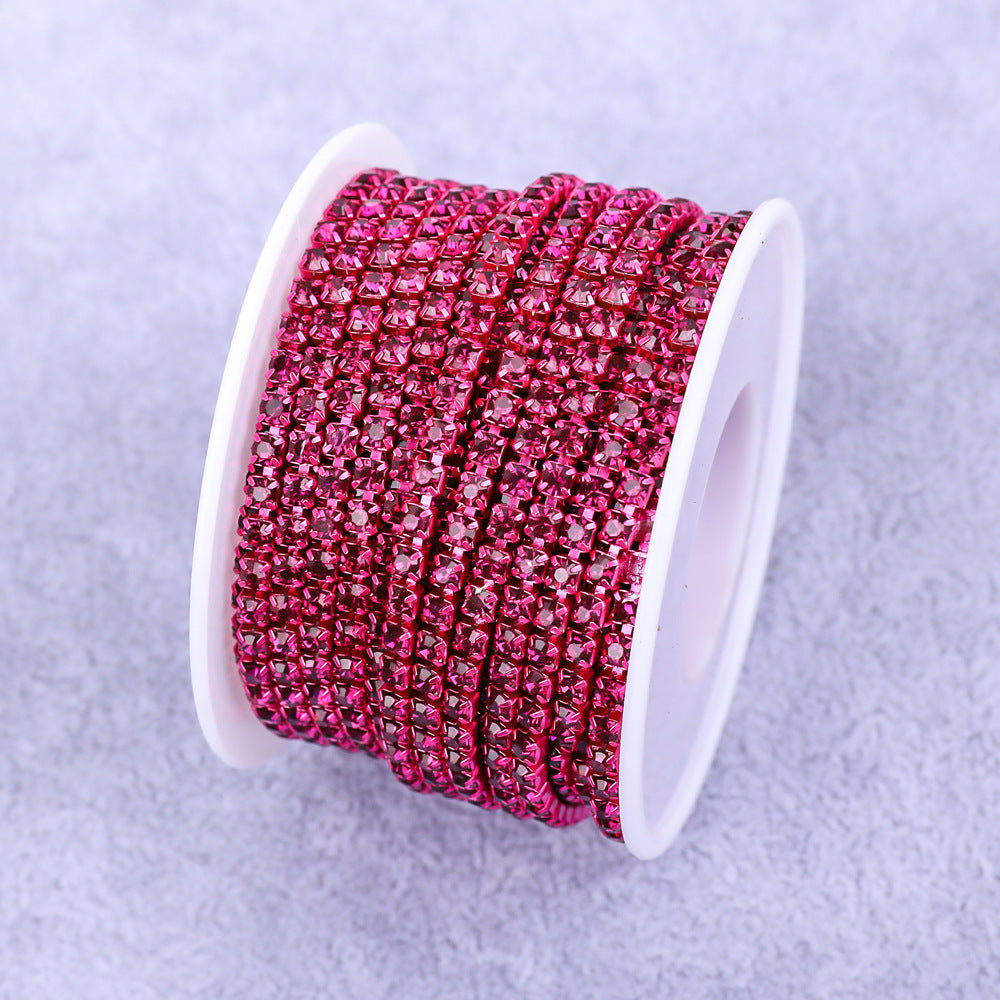 Round Shape Sew-On Cup Chain with Glass Loose Rhinestone Decoration for Dresses - Sizes 3mm-8mm