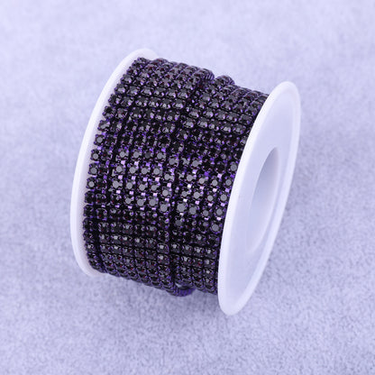 Round Shape Sew-On Cup Chain with Glass Loose Rhinestone Decoration for Dresses - Sizes 3mm-8mm