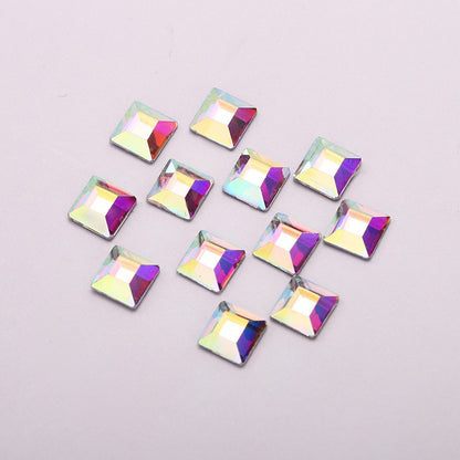 OPL K9 Glass Crystal Loose Rhinestones - Hotfix Flat Top Rectangle Shape Iron-on Rhinestones for DIY Crafts and Decoration