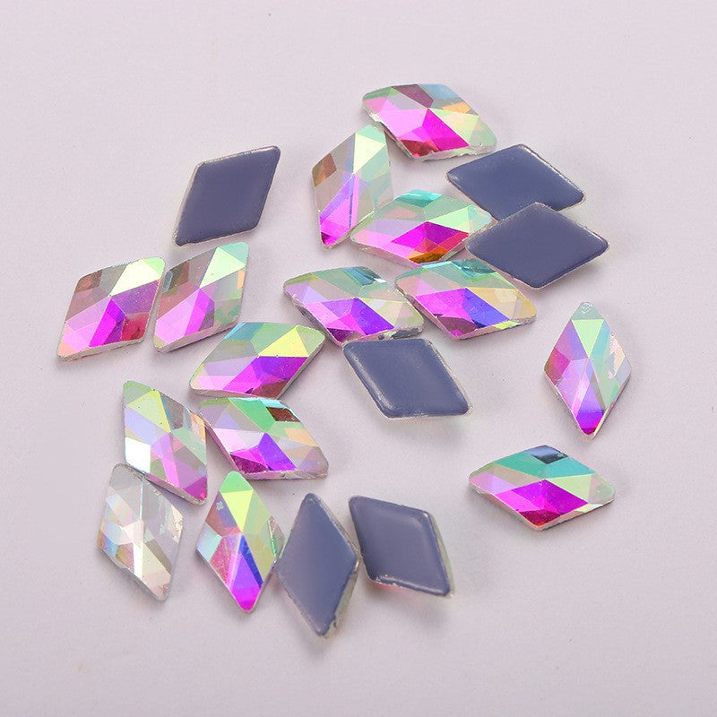 OPL K9 Glass Crystal Loose Rhinestones - Hotfix Flat Top Rectangle Shape Iron-on Rhinestones for DIY Crafts and Decoration
