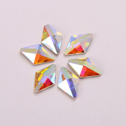 OPL K9 Glass Crystal Loose Rhinestones - Hotfix Flat Top Rectangle Shape Iron-on Rhinestones for DIY Crafts and Decoration