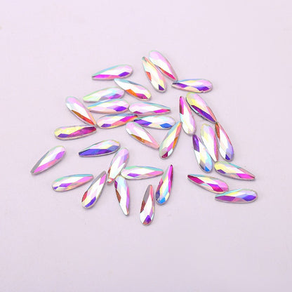 OPL K9 Glass Crystal Loose Rhinestones - Hotfix Flat Top Rectangle Shape Iron-on Rhinestones for DIY Crafts and Decoration