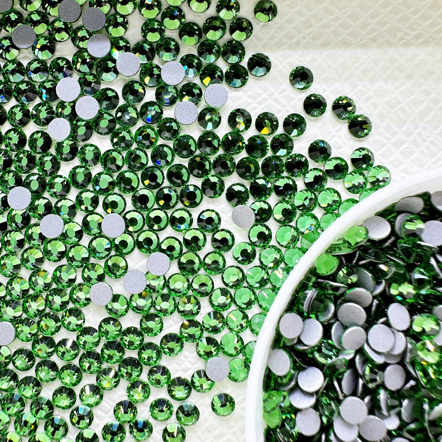OPAL Wholesale Premium Quality Adhesive Silver Backed Flatback Glass Rhinestones with 12 Facets for Nail Art Creations